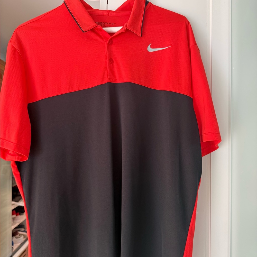 Nike Golf Dri-Fit Polo - Bright Orange and Black
